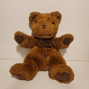 12” Vintage Brown Bear with Brown Bow
